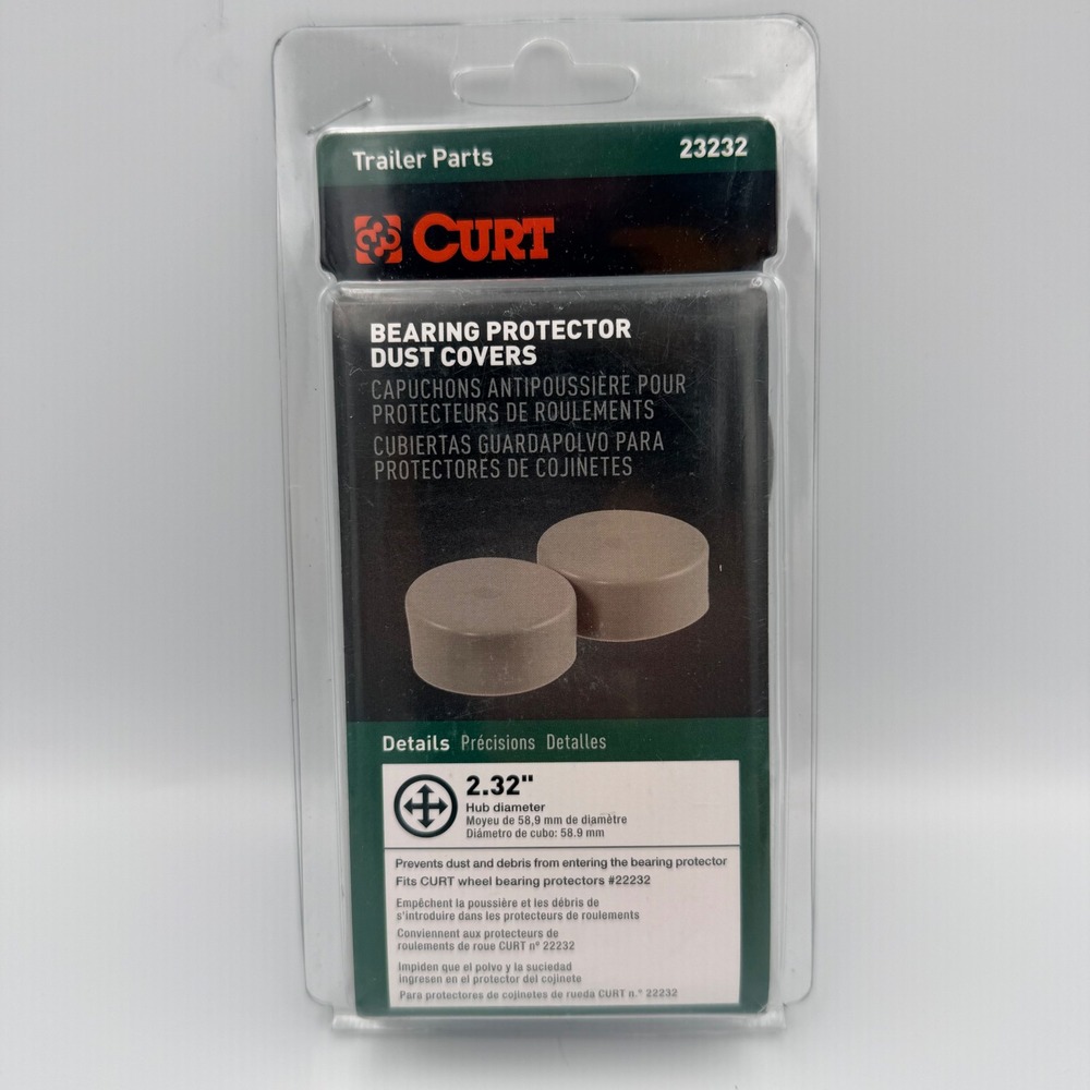 CURT 23232 Bearing Protector Dust Covers 2.32 Inch Hub Diameter 2-Pack Gray